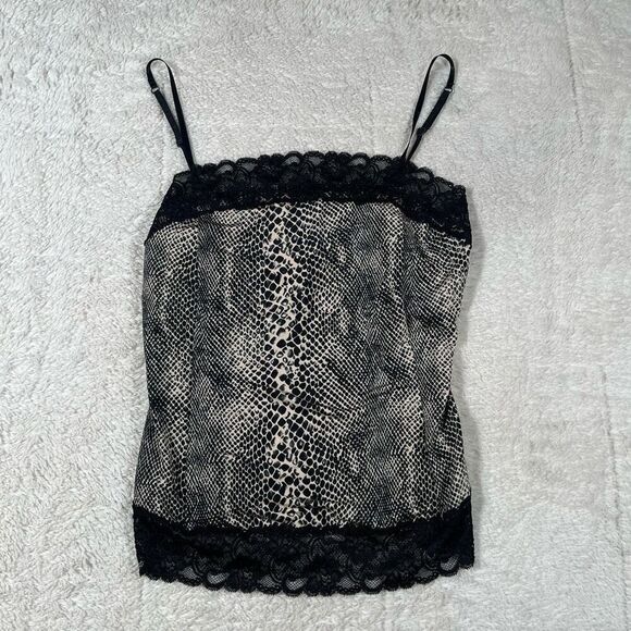 Vintage Y2K The Limited Snakeskin Lace Spaghetti Strap Tank Top - Picture 1 of 5